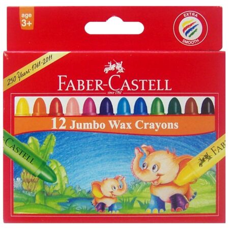 Faber Castell Jumbo Wax Crayons 12 Color Pencils