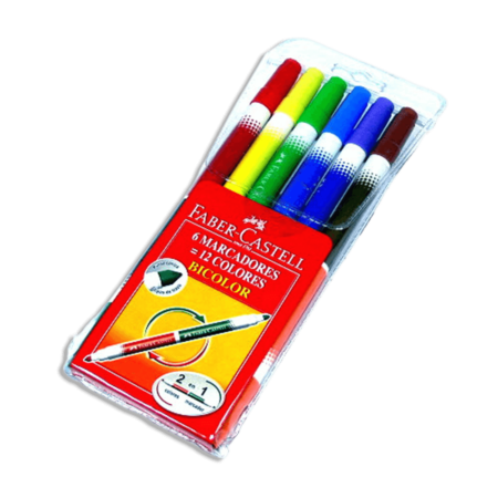 Faber Castell Bicolour Markers Pens Wallet of 6