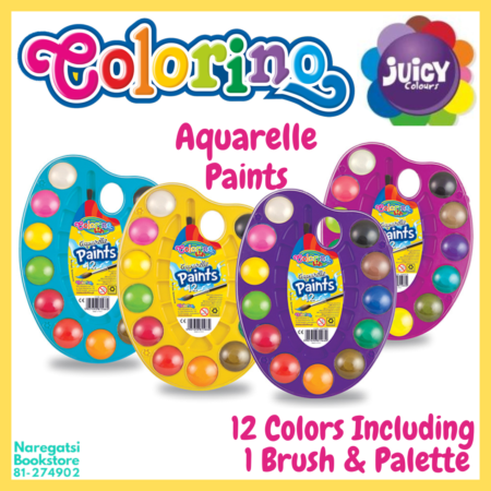 12 Watercolors+ brush+ palette