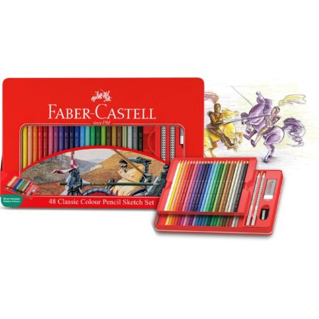 48 Classic Coloured Pencils -Metal Box