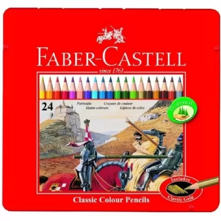 24 Classic Colour Pencils - Metal Box