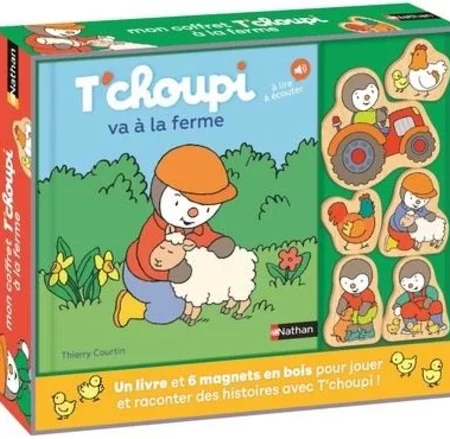 Mon coffret T'choupi à la ferme - Avec un livre et 6 magnets en bois