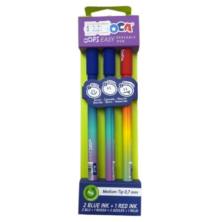Carioca Erasable Pen 2 blue 1 red