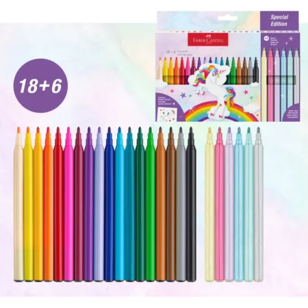 Faber Castell Unicorn Felt Tip Pens 18+6