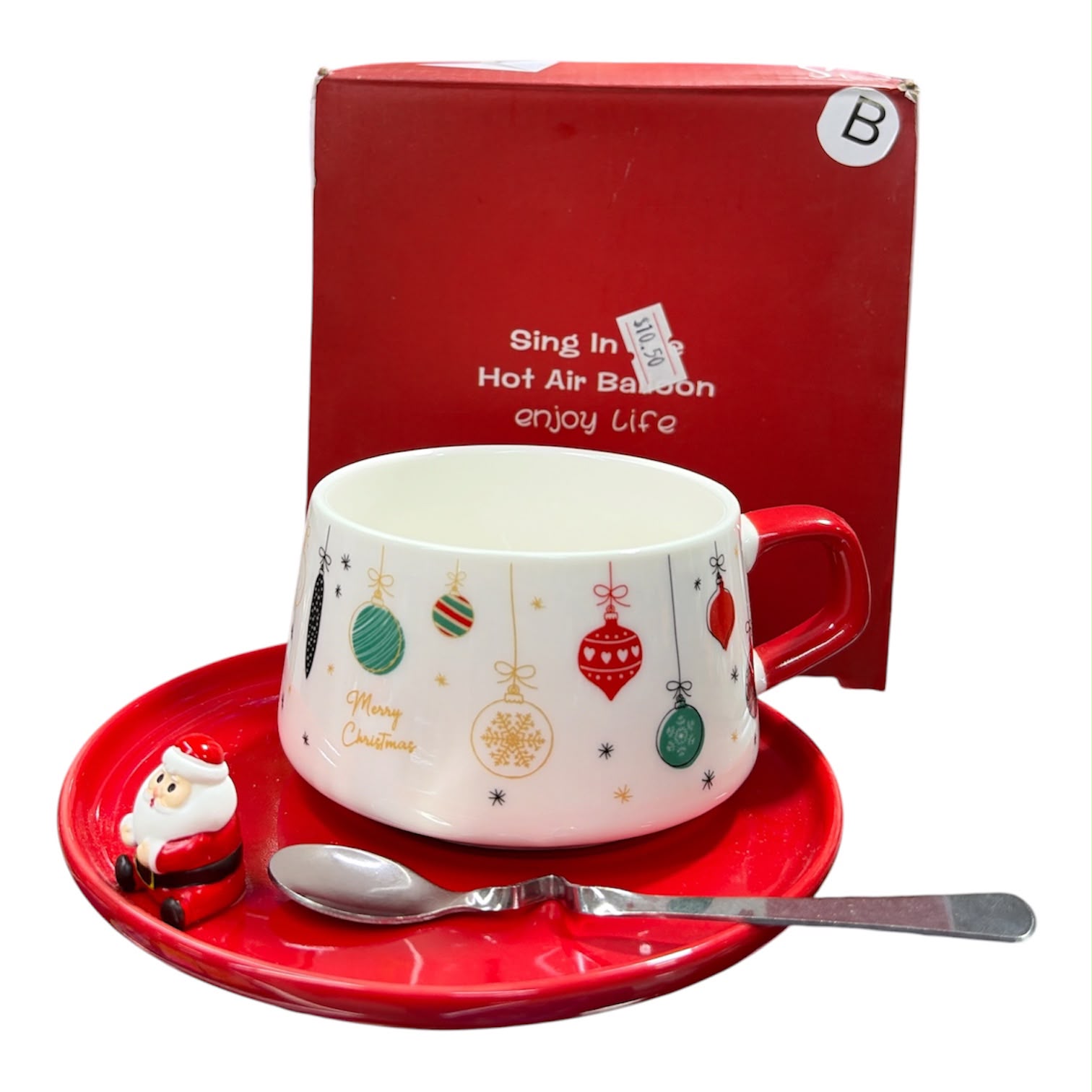 Christmas mug with Lid and spoon - Image 2