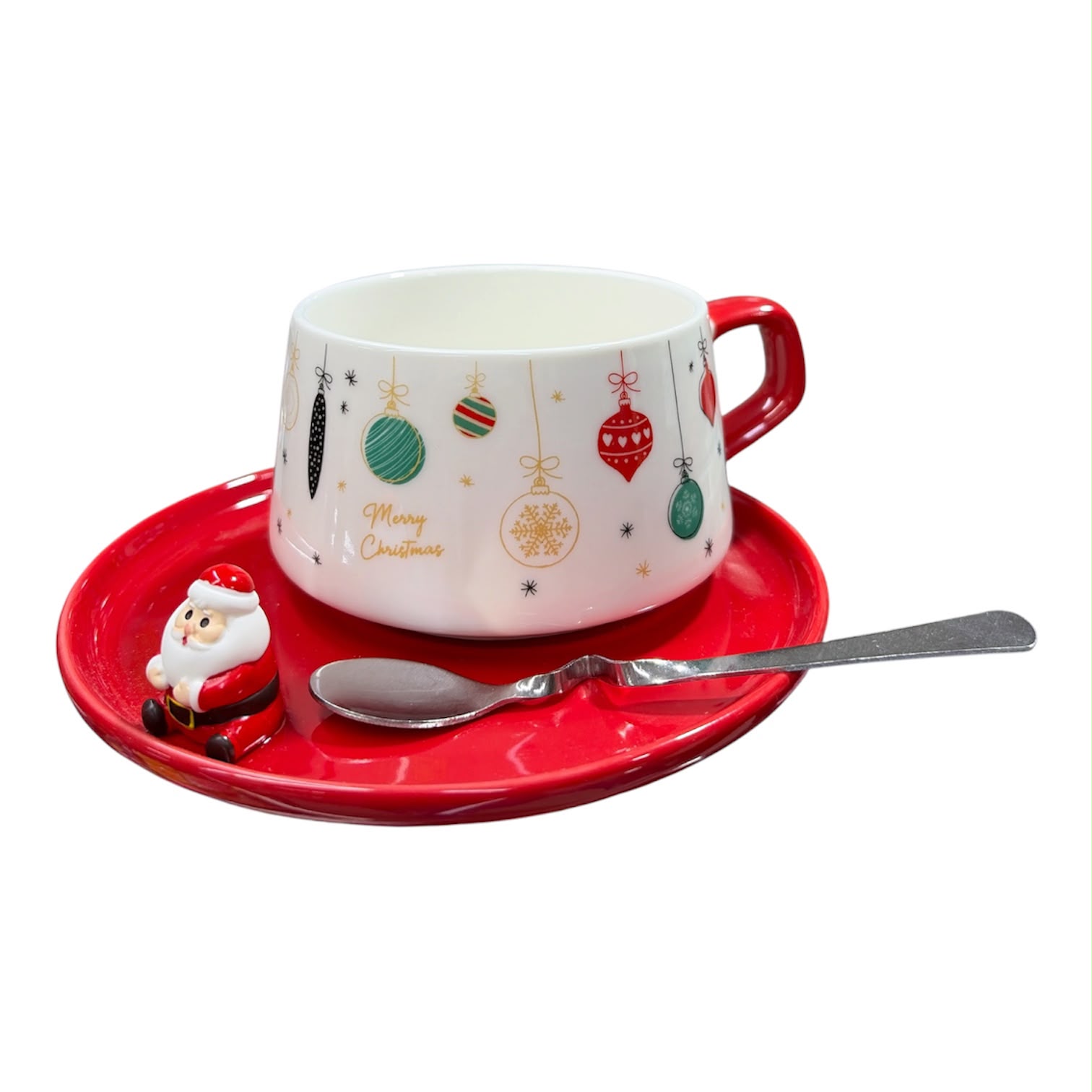 Christmas mug with Lid and spoon