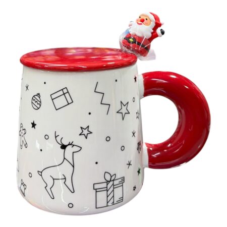 White Chirstmas Cup with Santa Spoon