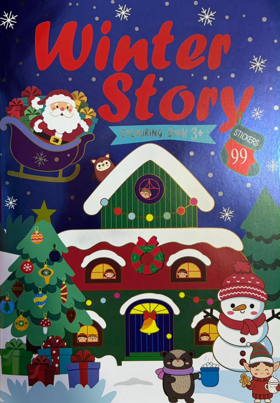 Wintry Story Coloring + activity + stciker book
